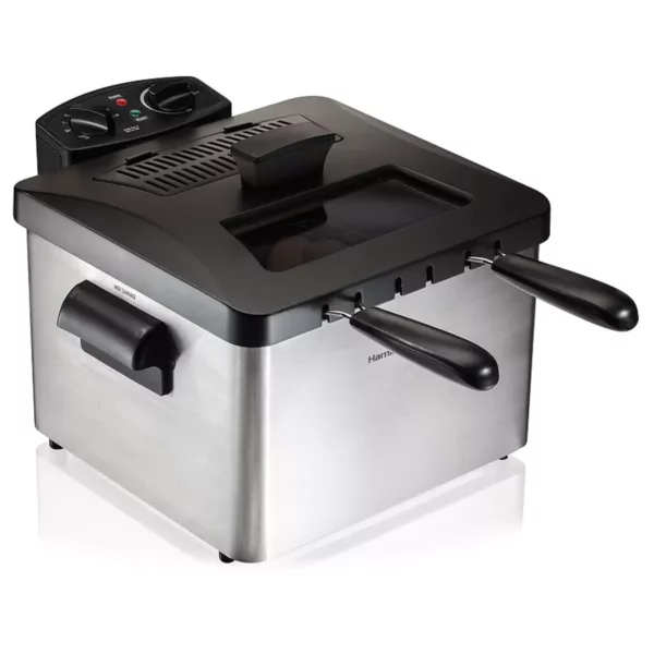 Large Capacity Triple-Basket Electric Deep Fryer - Versatile System for Simultaneous Frying - Includes One Large and Two Small Frying Baskets - Ideal for Family Meals & Entertaining