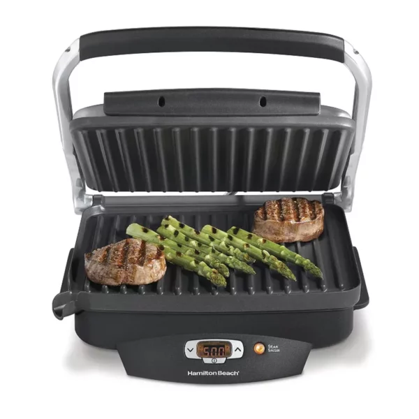 Steak Lover's Electric Indoor Grill - Extra High Searing Temperature for Perfect Steaks - Smokeless Technology, Nonstick Plate & Dishwasher Safe - Year-Round Grilling