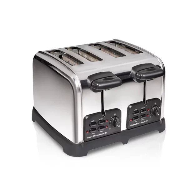 Stainless Steel 4-Slice Toaster with Extra Wide Slots - Classic Design, High-Lift Boost & Adjustable Toast Shade Control - Ideal for Bagels and Thick Breads