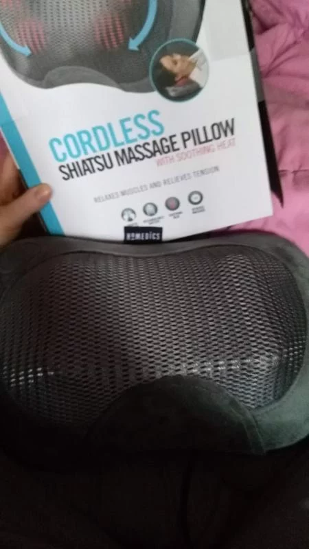 Cordless Shiatsu Massage Pillow with Soothing Heat - Deep Kneading Therapy for Neck, Back, and Legs - Rechargeable & Portable Muscle Relief photo review