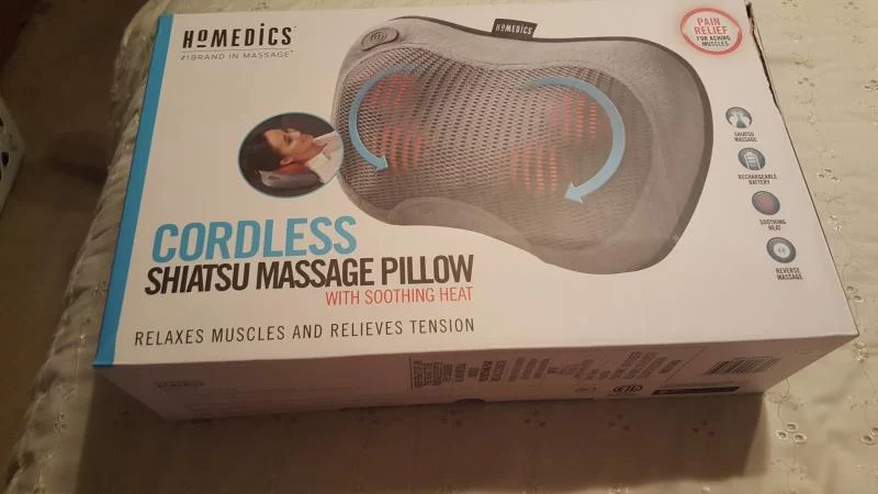Cordless Shiatsu Massage Pillow with Soothing Heat - Deep Kneading Therapy for Neck, Back, and Legs - Rechargeable & Portable Muscle Relief photo review
