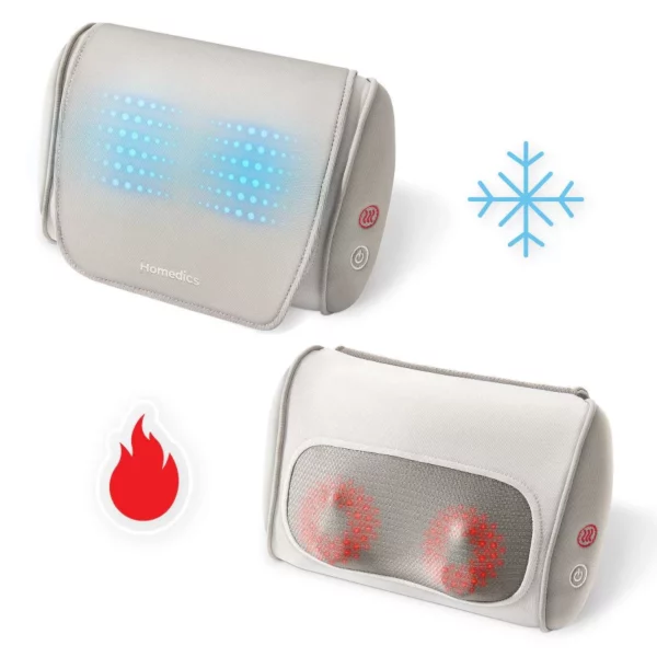 Rechargeable Deep Kneading Neck & Shoulder Massager with Heat - Cordless Shiatsu Therapy for Muscle Pain Relief - Portable & Adjustable