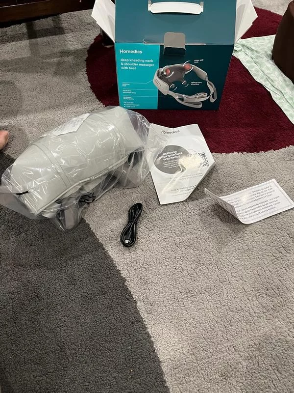 Click to view full screen Rechargeable Deep Kneading Neck & Shoulder Massager with Heat - Cordless Shiatsu Therapy for Muscle Pain Relief - Portable & Adjustable photo review