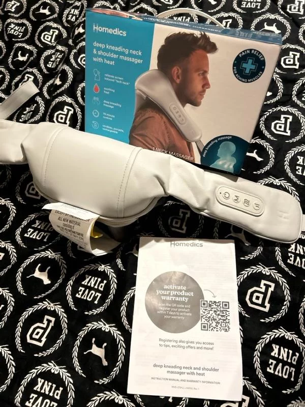 Click to view full screen Rechargeable Deep Kneading Neck & Shoulder Massager with Heat - Cordless Shiatsu Therapy for Muscle Pain Relief - Portable & Adjustable photo review