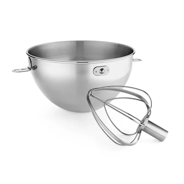 KN3CW Style 3-Quart Stainless Steel Mixing Bowl & Combi-Whip Attachment - Ideal for Small Batches & Creaming Ingredients - Designed for Tilt-Head Stand Mixers