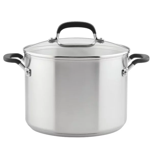 8-Quart Stainless Steel Stock Pot with Internal Measuring Marks - Heavy Gauge, Induction Ready & Oven Safe - Perfect for Soups, Chili, and Boiling Pasta