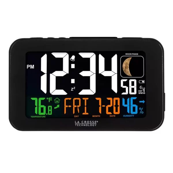 Color LED Alarm Clock with USB Charging Port – Digital Bedside Clock with Adjustable Brightness