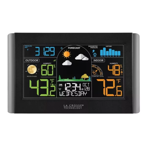 Color Weather Station with Pressure Graph – Forecast Display & Humidity Monitor