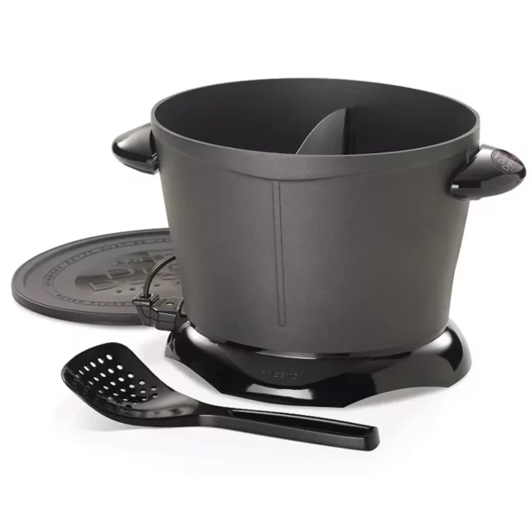 8-Cup Dual Daddy-Style Electric Deep Fryer - Two Compartments for Simultaneous Frying - Cool-Touch Exterior, No Temperature Adjustments Needed - Easy Clean Nonstick