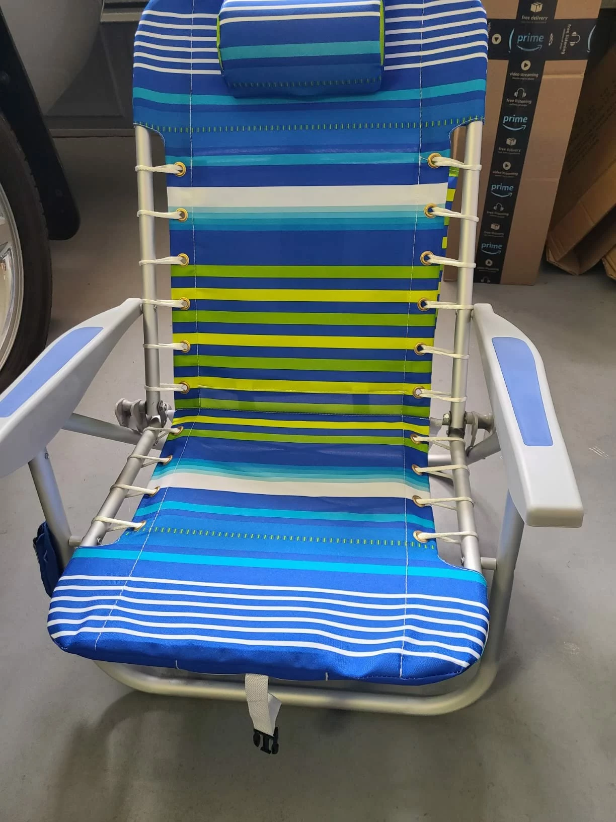 4-Position Backpack Camping Chair – Adjustable Recline, Lace-Up Suspension & Built-In Carry Straps photo review