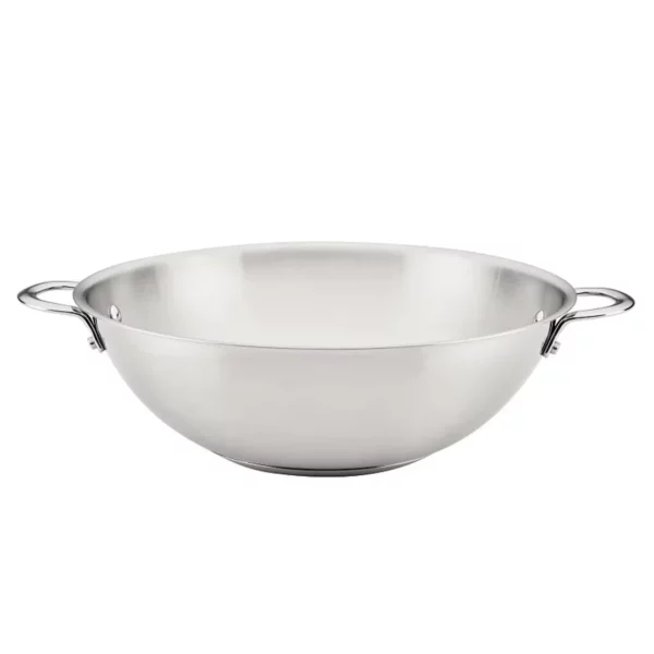 14-Inch Professional Stainless Steel Wok - Induction Ready, High-Performance Design for Stir-Frying - Superior Heat Retention & Stay-Cool Helper Handle