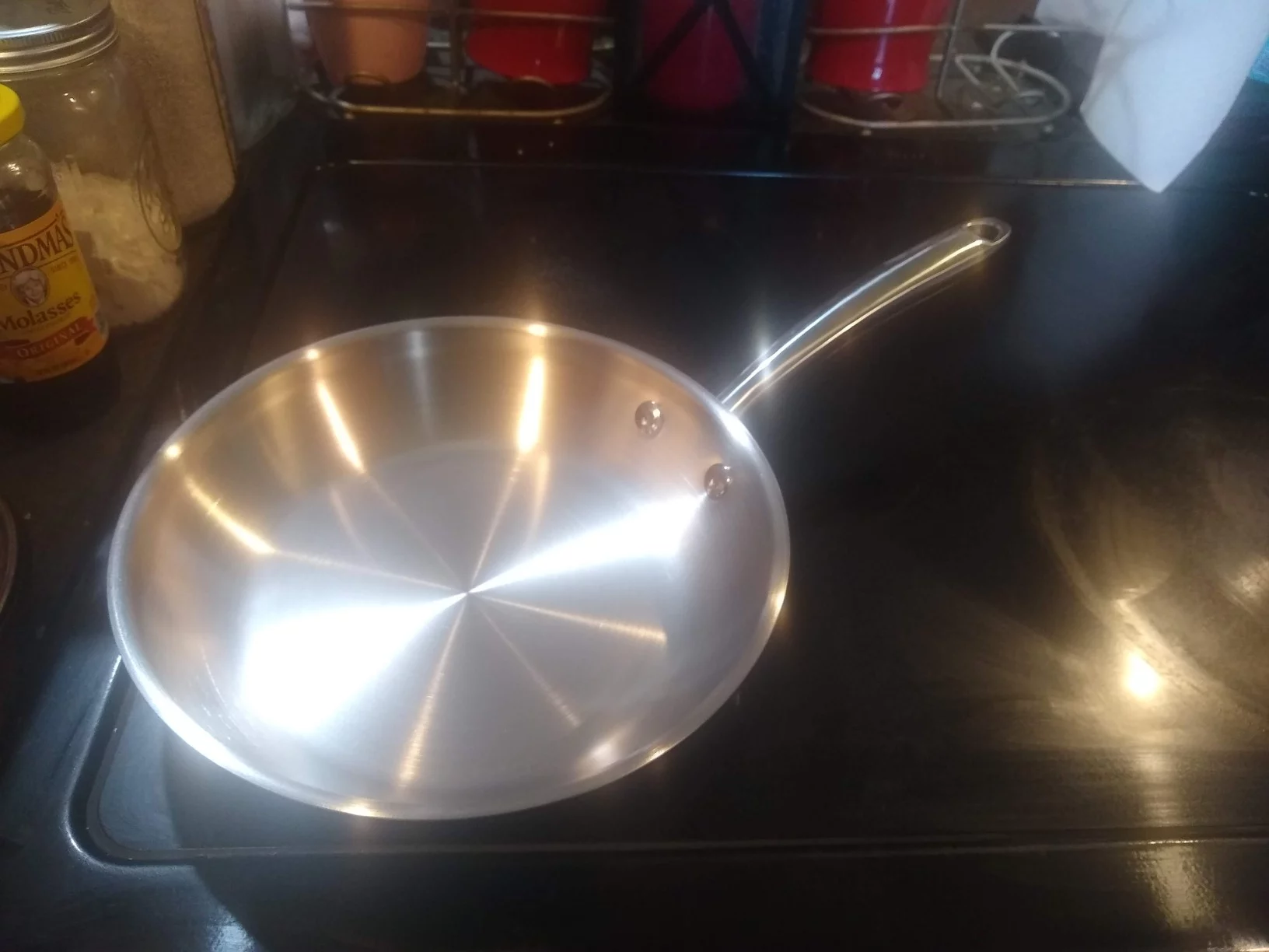 Click to view full screen 12.5-Inch Professional Stainless Steel Frying Pan - Induction Ready, All-Clad Style Base for Even Heating & Superior Searing - Versatile, Durable Kitchen Skillet photo review