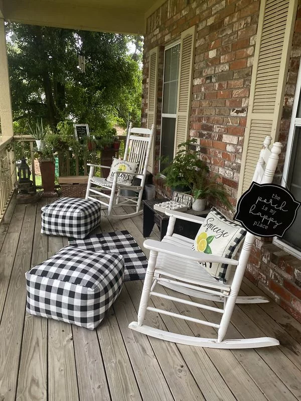 Indoor/Outdoor Square Pouf – Versatile Ottoman or Footrest for Patio & Living Room photo review