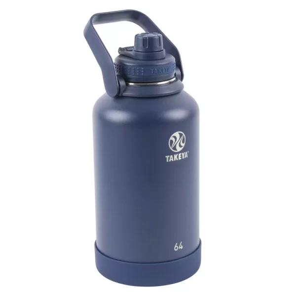 64-Ounce Insulated Water Bottle with Spout Lid – Stainless Steel Sports Bottle for Hot or Cold Drinks