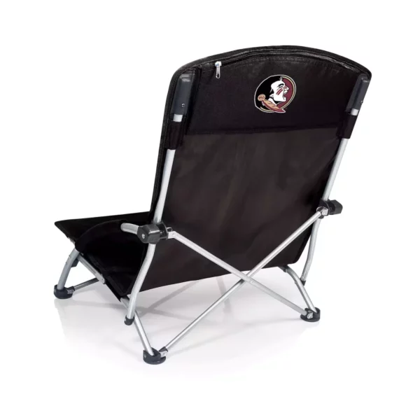 Portable Beach Chair – Low-Seat Foldable Design with Carry Bag, Headrest & Zipper Pocket (Florida State Seminoles edition)