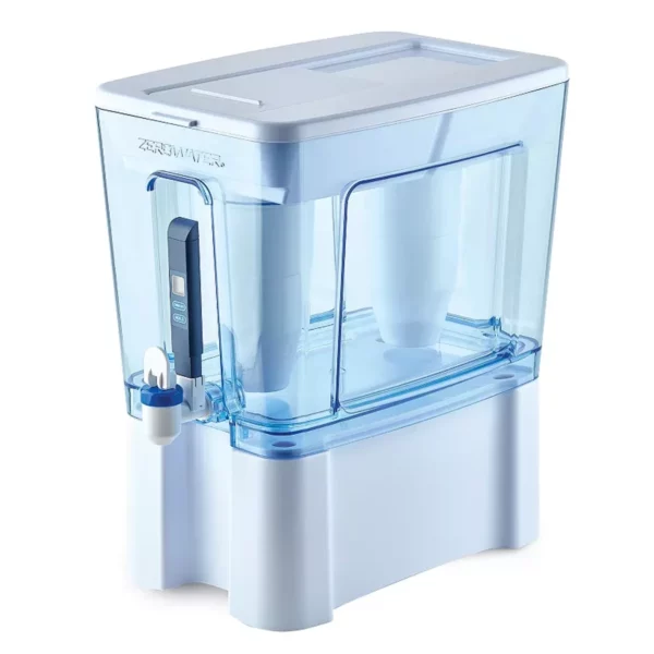 52-Cup Ready-Read 5-Stage Water Filtration Dispenser - ZeroWater Style Filter Reduces TDS to Zero - Large Capacity, Built-in Meter & Fast Pour Spout