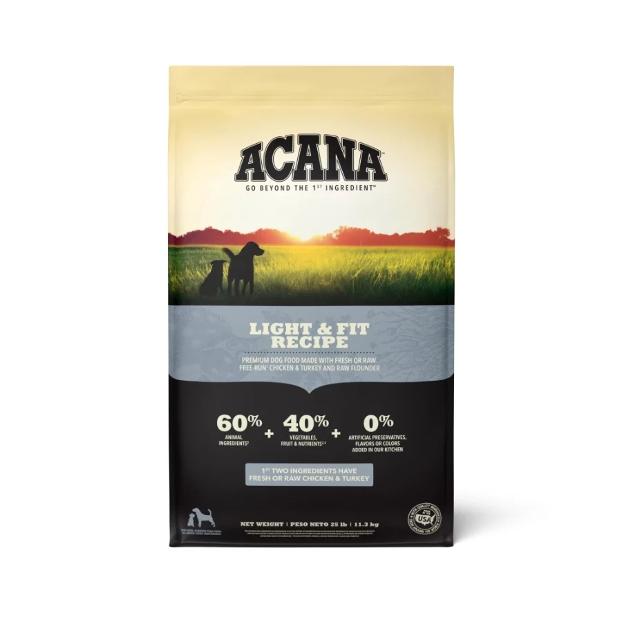 ACANA Grain Free Dry Dog Food Light & Fit Recipe 25lb Bag - 08 ACANA Grain Free Dry Dog Food Light Fit Recipe 25lb Bag 08