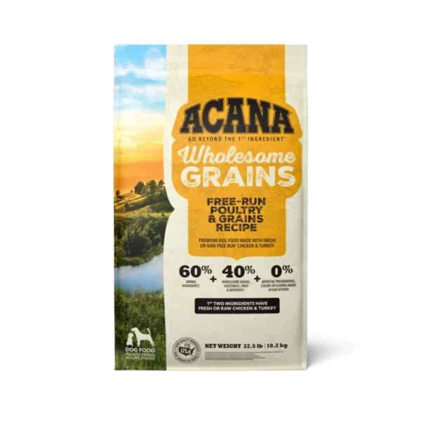 Free Run Poultry Dry Dog Food Wholesome Grains Formula 32 lb Bag