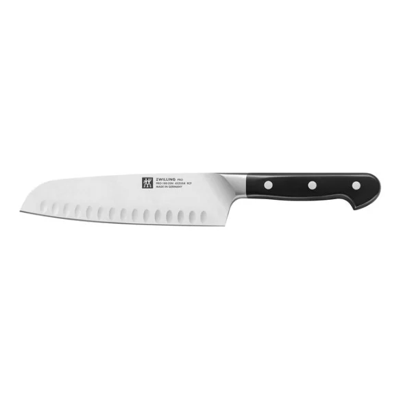 ZWILLING Pro 7-Inch Hollow Edge Santoku Knife, Granton Edge