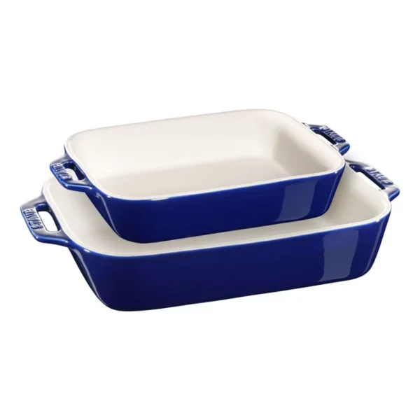 Staub Ceramic Oval and Rectangular Baking Dish Set, 2-Piece