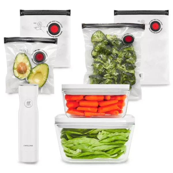 ZWILLING Fresh & Save 7-Piece Vacuum Sealer Starter Set with Glass Containers