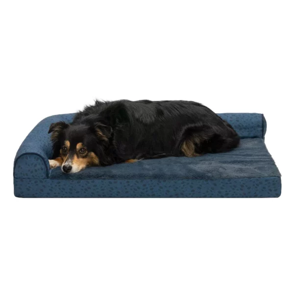 Furhaven XL Orthopedic Dog Bed with Washable L-Chaise, Joint Support up to 95 lbs