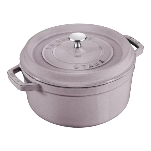Staub Cast Iron 4-Qt Round Dutch Oven, Enameled Cast Iron Pot with Lid, Pure White