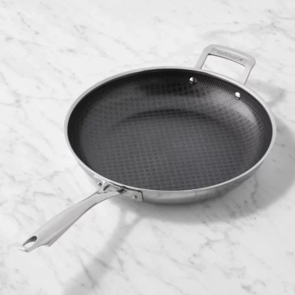 Cuisinart FusionElite+ 12-Inch Ceramic Nonstick Tri-Ply Skillet with Helper Handle, Scratch-Resistant Fry Pan
