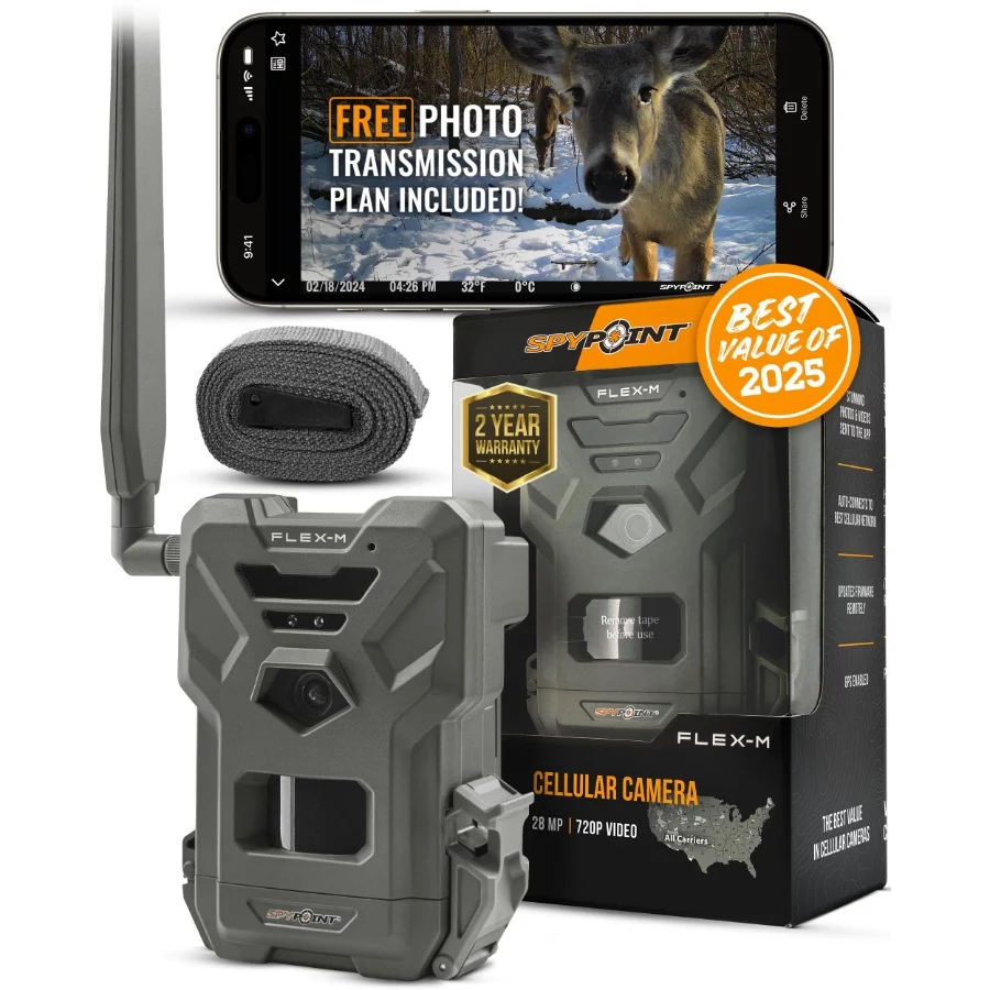 SPYPOINT Flex-M Cellular Trail Camera - Best Hunting Accessories, No WiFi Needed, Night Vision, Moti - 08 SPYPOINT Flex M Cellular Trail Camera Best Hunting Accessories No WiFi Needed Night Vision Moti 08