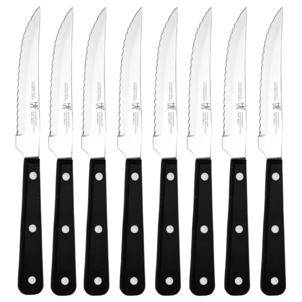Henckels Eversharp 8-pc. Steak Knife Set - Micro-Serrated Stainless Steel Blades, Full Tang & Triple-Riveted Handles for Perfect Slicing & Comfortable Grip