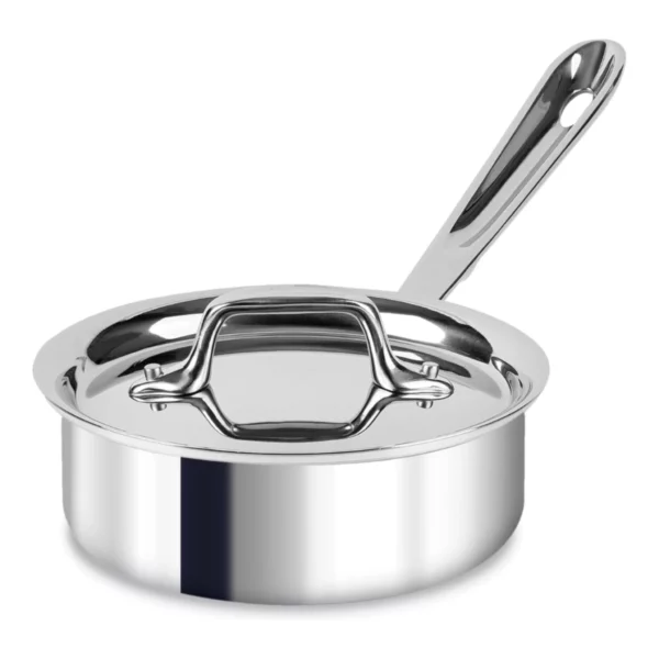 All-Clad D3® Tri-Ply Stainless-Steel Saucepan - Premium 1.1 Qt 3-Ply Bonded Cookware, Made in USA