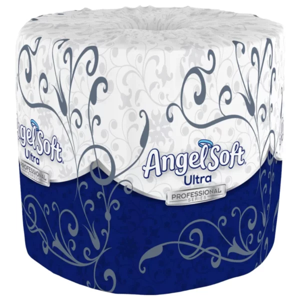 Angel Soft Ultra Professional Series Toilet Paper, 2-Ply, White, 400 Sheets/Roll, 60 Rolls/Carton - Premium Bulk Bathroom Tissue