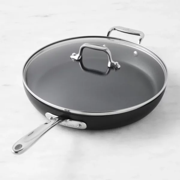 All-Clad HA1 Expert Hard Anodized Nonstick Fry Pan with Lid, 12" - Premium Induction-Compatible Covered Skillet