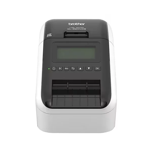 Brother Desktop QL-820NWB Label Printer - Ultra-Fast 110 Labels/Min, Wireless Bluetooth/Wi-Fi/Ethernet, 2.4" Wide DK Tapes & Rechargeable Battery for Mobile Labeling