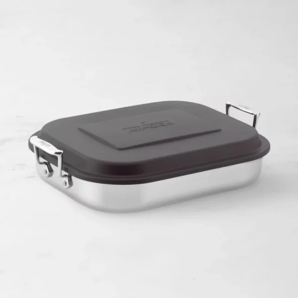 All-Clad Gourmet Accessories Stainless-Steel Lasagna Pan with Lid - Premium 18/10 Stainless Steel Baking Dish