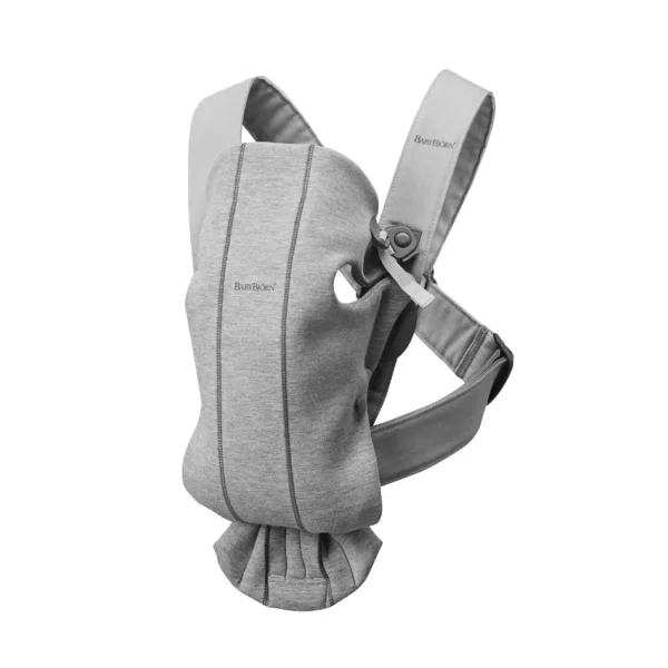 BabyBjorn Mini Baby Carrier, Light Gray 3D Jersey - Newborn to 24 lbs, Soft & Flexible First Carrier with Adjustable Head Support, Facing In/Out Option