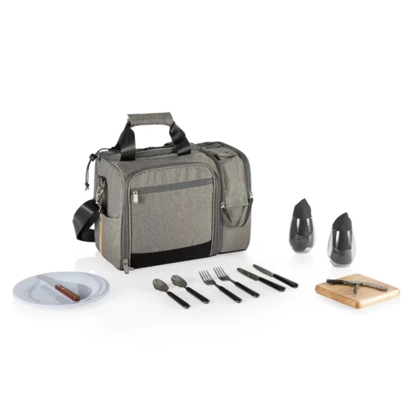 Picnic Time Malibu Picnic Basket Cooler - Insulated Deluxe Picnic Set for 2 with Wine Section & Accessories