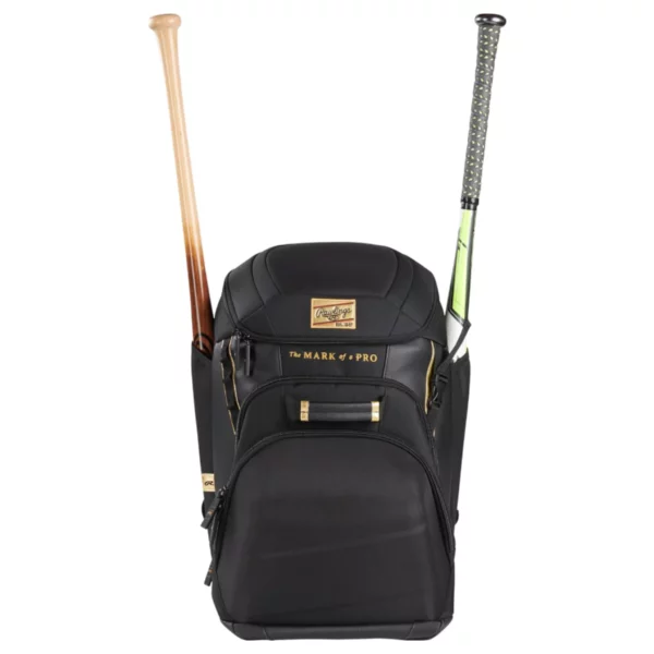 Rawlings Gold Collection Bat Pack Protective Glove Crib Dual Bat Sleeves Molded EVA Back Support and Heart of the Hide Speed Shell for Durable Baseball Gear Transport