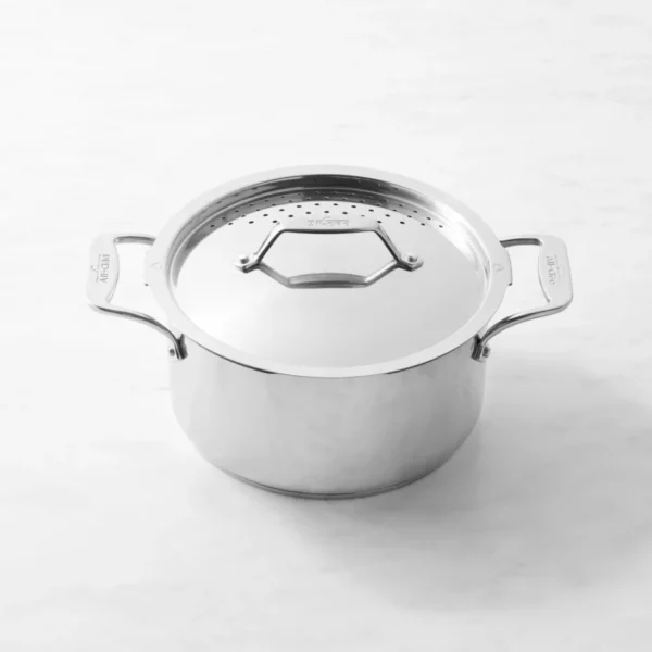 All-Clad Simply Strain Stainless-Steel Multipot with Strainer, 6-Qt. - Versatile Pasta Pot with Locking Drainer Lid