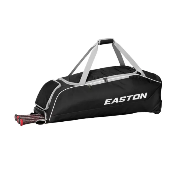 Easton Walk-Off Elite Wheeled Bat Bag 36 Inch Diamond Ripstop Nylon with Inline Wheels Ventilated Pockets and Fence Hook for Baseball Gear Transport