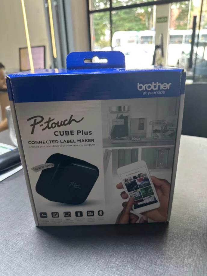 Brother P-Touch PT-P710BT Cube Plus Desktop Label Maker - Bluetooth, 1" Wide Labels, Wireless Printing from Phone/PC & Built-in Rechargeable Battery photo review