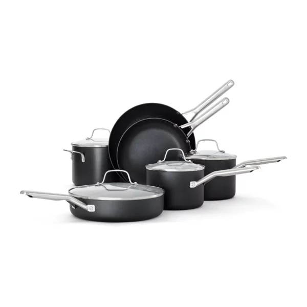 Calphalon Hard-Anodized Nonstick 10-Piece Cookware Set Pots and Pans Kitchen Set