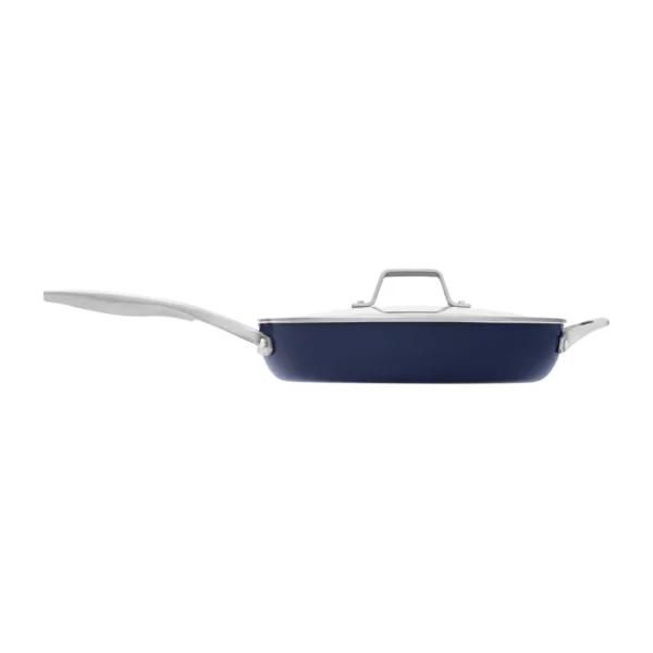 Calphalon Premier Ceramic Nonstick 12-Inch Frying Pan with Lid Midnight Blue