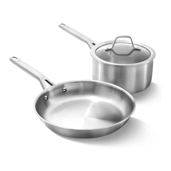 Calphalon Stainless Steel 3-Piece Cookware Set Pots and Pans Kitchen Set