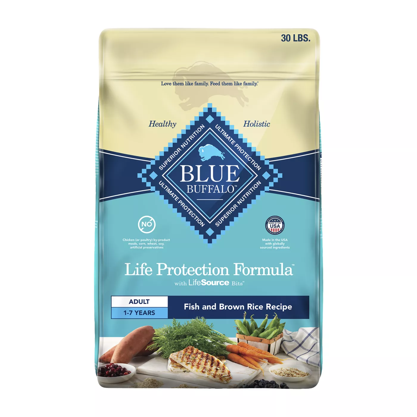 Blue Buffalo Life Protection Formula Fish & Brown Rice Adult Dry Dog Food 5108730