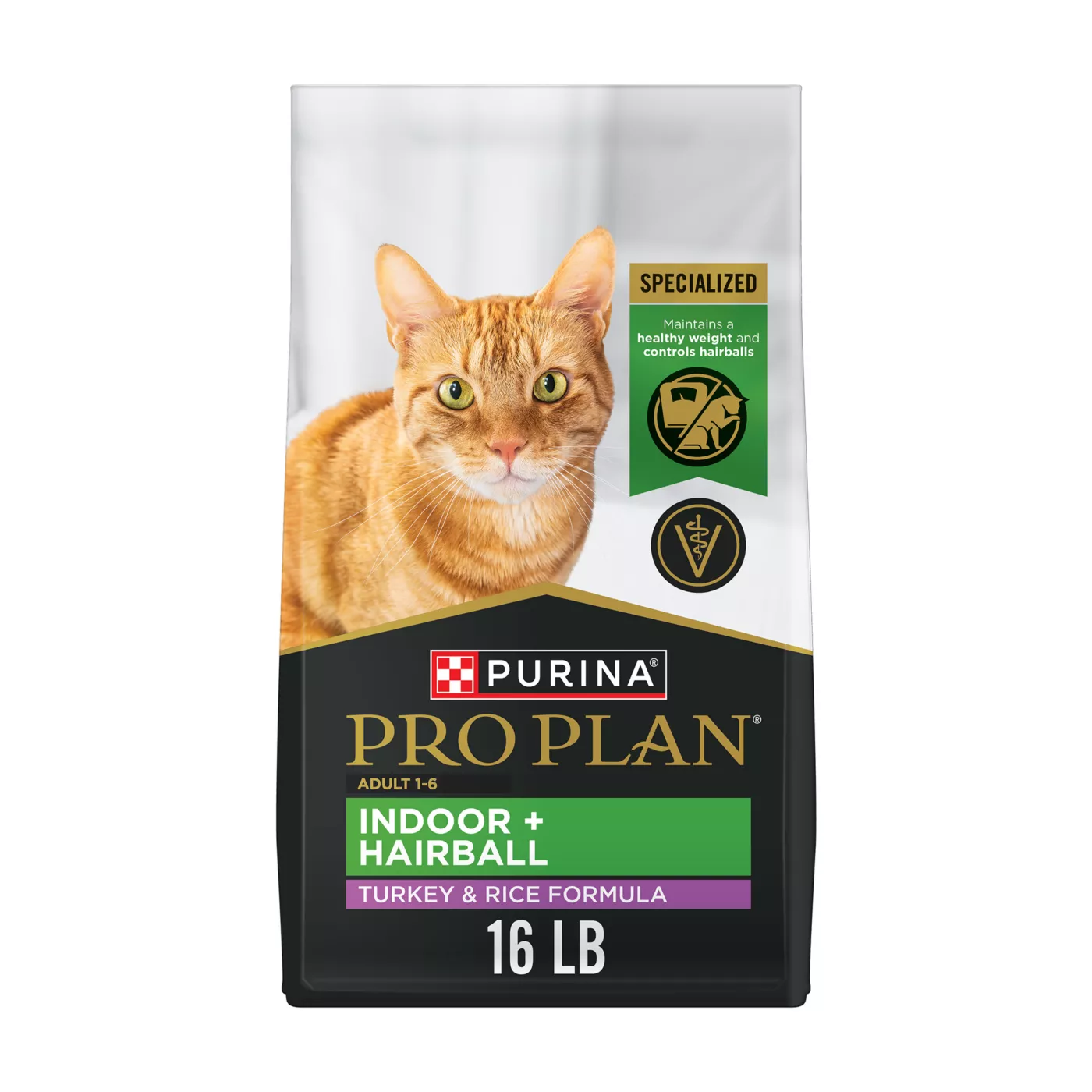 Purina Pro Plan Focus Indoor Hairball Adult Dry Cat Food - High Fiber, Turkey & Rice 5139243