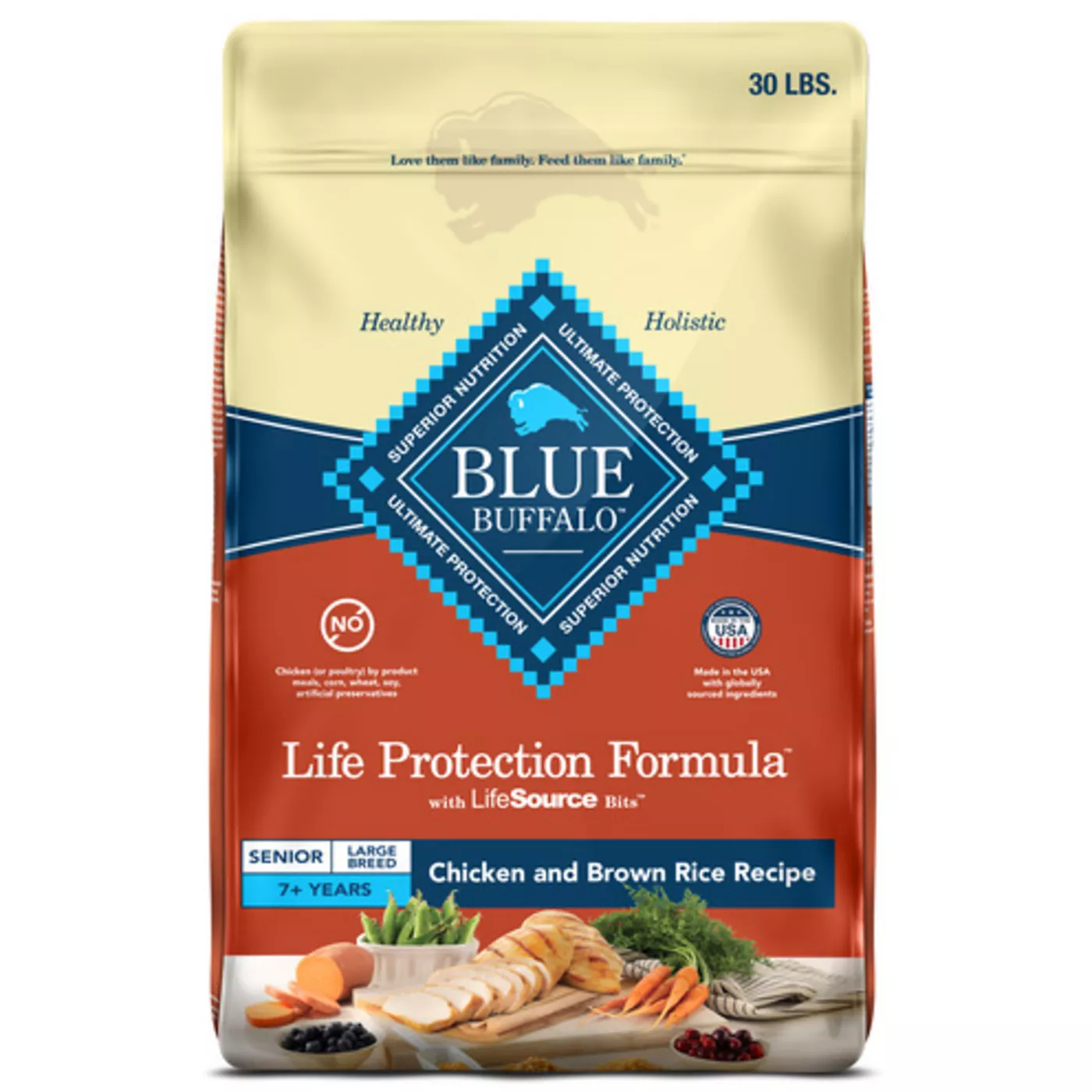 Blue Buffalo Life Protection Formula Large Breed Chicken & Brown Rice Senior Dry Dog Food 5150022