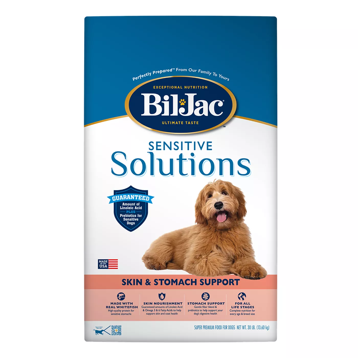 Bil-Jac Sensitive Solutions Skin & Stomach Support All Life Stage Dry Dog Food - Chicken & Whitefish 5162130