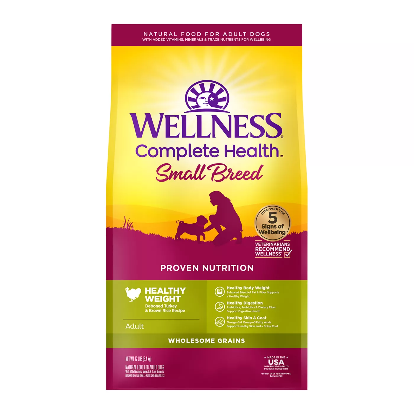 Wellness Complete Health Healthy Weight Small Breed Adult Dry Dog Food - Natural, Turkey 5165289