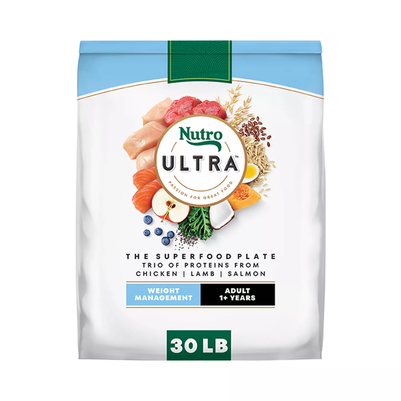 NUTRO ULTRA Adult Dry Dog Food - Weight Management, Chicken, Lamb, Salmon 5168982